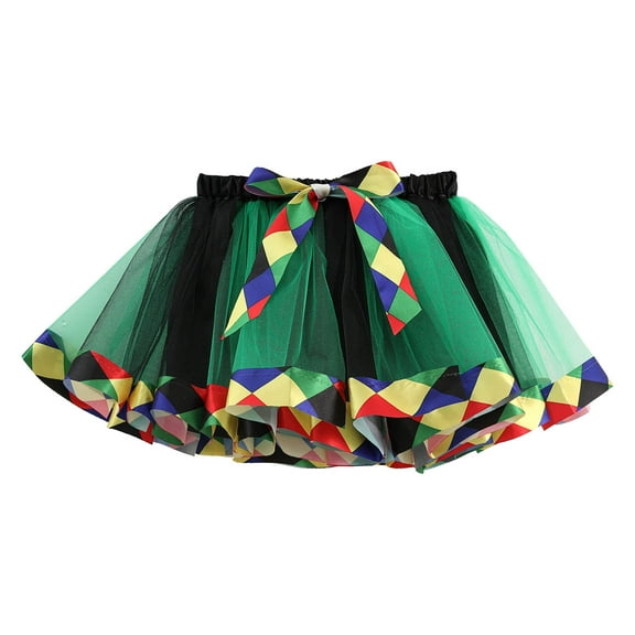 Akiihool Tutu Skirt for Girls Girls' Layered Tutu Tulle Birthday Party Dance Skirts(Green,6-8 Years)