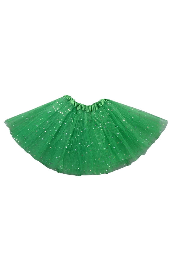 Tutu Skirt for Girls Toddler Girls Layered Tutu Skirt Sparkling Sequin Tulle Dance Skirts(Green,30)