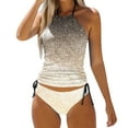 thumbnail image 1 of Akiihool Two Piece Plus Size Tankini Swimsuits for Women Bathing Suits with Briefs Tummy Control Swimwear (Beige,XL), 1 of 4