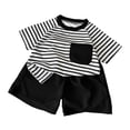 thumbnail image 1 of Akiihool Two Piece Short Set for Newborn Boy Boy Summer Clothes Outfits Set Short Sleeve T-Shirt Tops And Short (Black,6-12 Months), 1 of 4