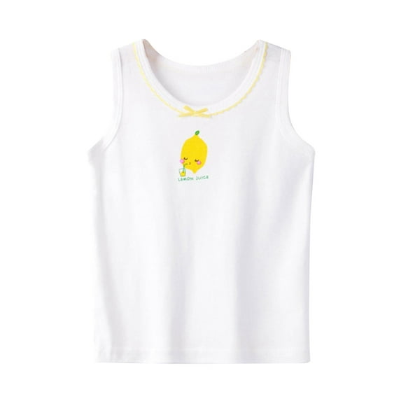 Akiihool Under Shirts for Girls Little Girls Solid Colors Soft Undershirt Sleeveless Shirts Kids Comfort Breathable Tank Tops(Yellow,8-9 Years)