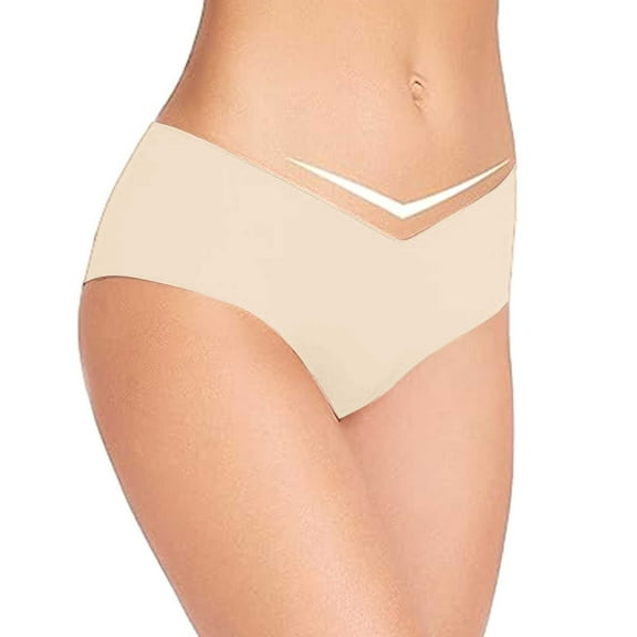 Akiihool Underpants for Women Women Seamless Cheeky Bikini Panties Ladies Invisible Breathable Briefs Soft Stretch Underwear (Beige,L)