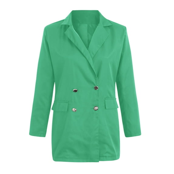 Akiihool Winter Blazers for Women Lightweight Womens Casual Long Sleeve Blazers Knit Blazer Womens Casual Blazer Jacket Gold Button Long Sleeve (Green,L)