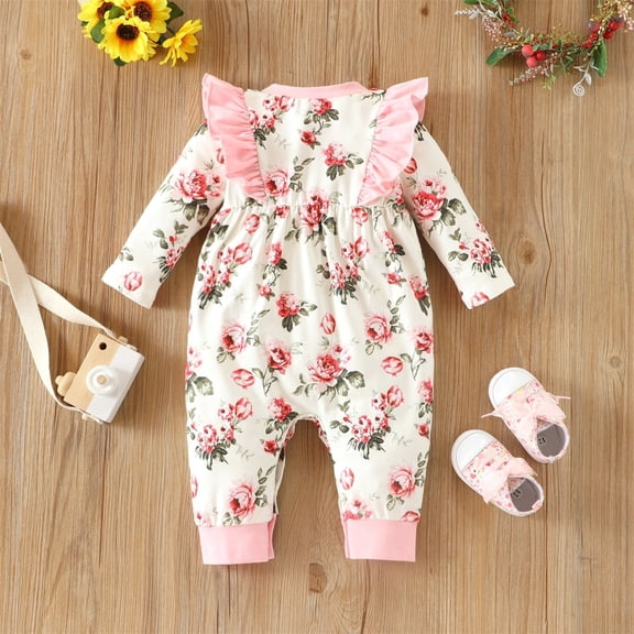 Akiihool Winter Casual Sweatsuit Sets Girls T-Shirt and Leggings Ruffle Tops Floral Pants Outfit Set (White,9-12 Months)