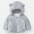 thumbnail image 1 of Akiihool Winter Coats for Girl Girls Warm Jacket Button up Casual Outwear Coat With Pockets (Grey,12-18 Months), 1 of 3