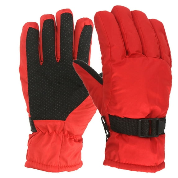 Akiihool Winter Gloves for Kids Kids Winter Snow Gloves Winter Gloves for Kids Extra Strong Grips (Red,Medium)