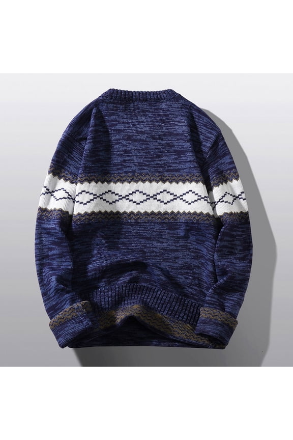 Winter Sweater Men's Crew Neck Sweater Basic Tops Knitted Lightweight Turtleneck Pullover Sweater (Blue,M)