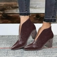 thumbnail image 1 of Akiihool Women Ankle Boots Womens Pointed Toe Stacked Mid Heel Ankle Boots Strap shoes (,7), 1 of 4