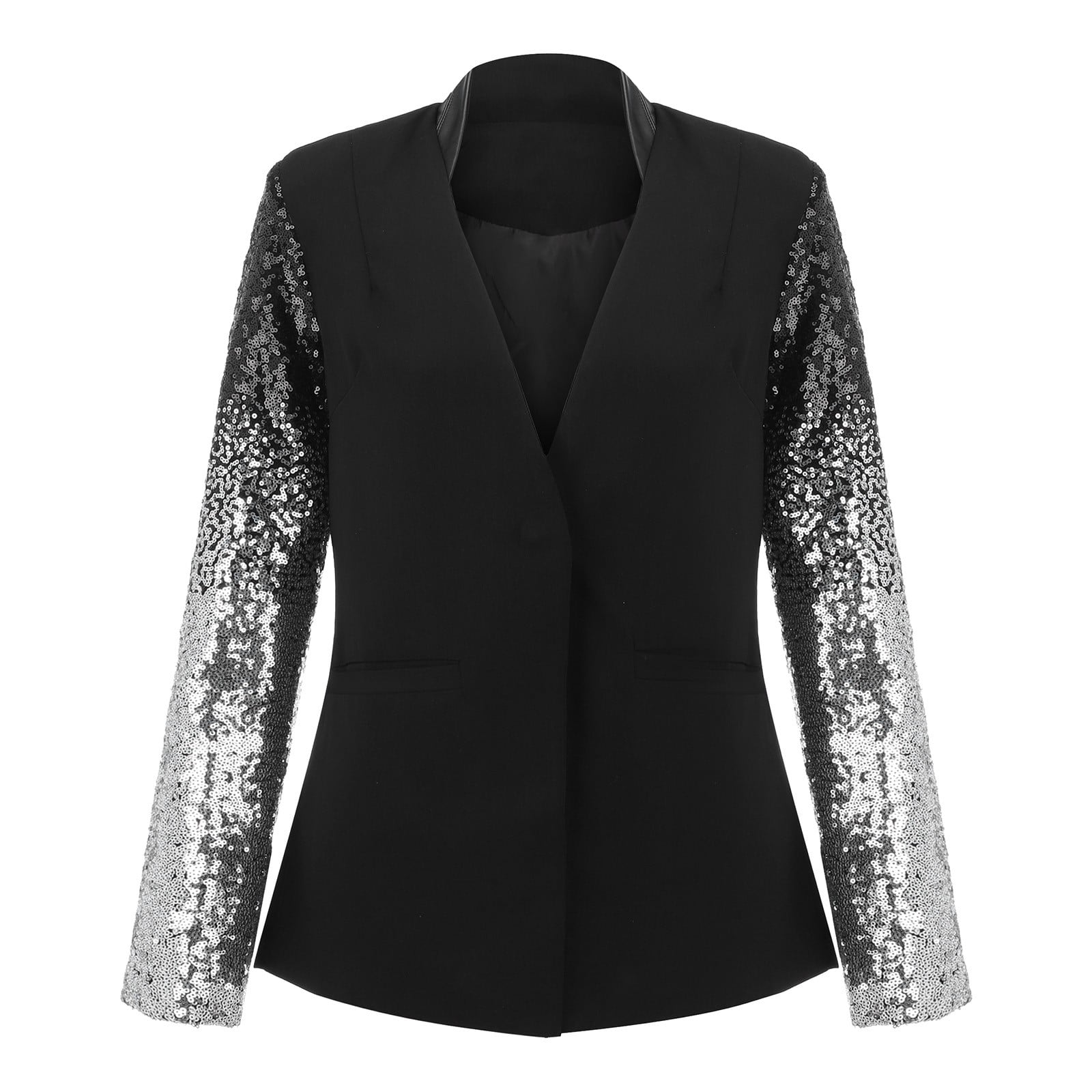 Akiihool Women Blazer Women's Long Sleeve Blazer Open Front Button Work