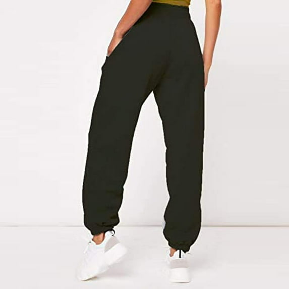 Akiihool Women Pants Casual Women's Casual Lantern Tapered Harem Pants Loose Fit Style Flax Ankle Trousers Summer Slacks with Pocket (Black,XXL)