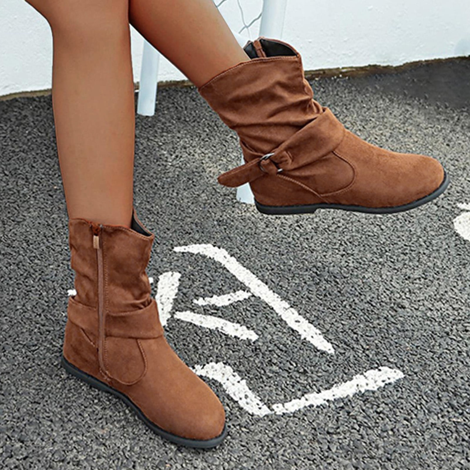 lug sole low heel leather ankle boots