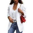 thumbnail image 1 of Akiihool Women's Blazer Women's Casual Work Office Blazer Button Work Office Blazer Jacket Suit (White,S), 1 of 4