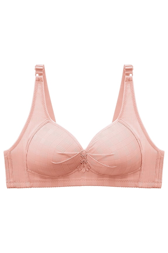 Women's Bras Plus Size Women's Modern Cotton Lightly Lined Triangle Wireless Bralette (Pink,A/36/80)