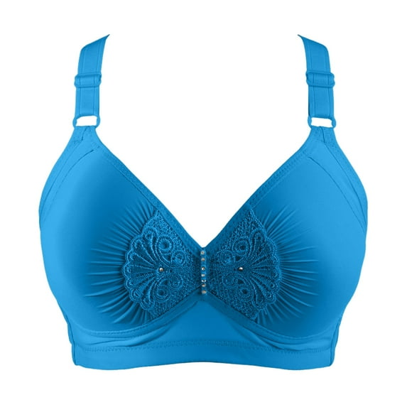Akiihool Women's Bras Women's Balconette Bra with Padded Straps, Collection Eliza (Blue,36)