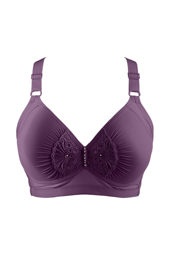 Women's Bras Women's Invisibles Comfort Seamless Wireless Skinny Strap Retro Bralette Bra (Purple,38)