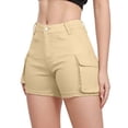 thumbnail image 1 of Akiihool Women's Comfy Casual Shorts Button Down Fashion Trendy Printed Sports Straight Shorts, Khaki Size M, 1 of 5