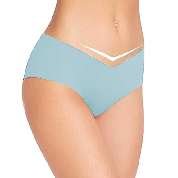 Akiihool Women's Panties Plus Size Women's Blissful Benefits Dig-Free Comfort Waistband with Lace Microfiber (Blue,XL)