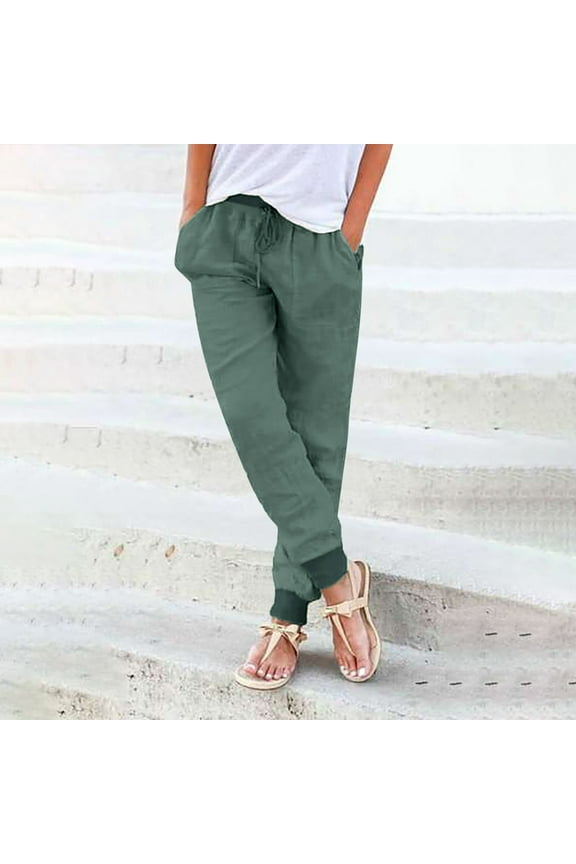 Women's Pants Casual Women's Joggers Pants with Zipper Pockets Tapered Running for Women , Jogging (Dark Blue,L)