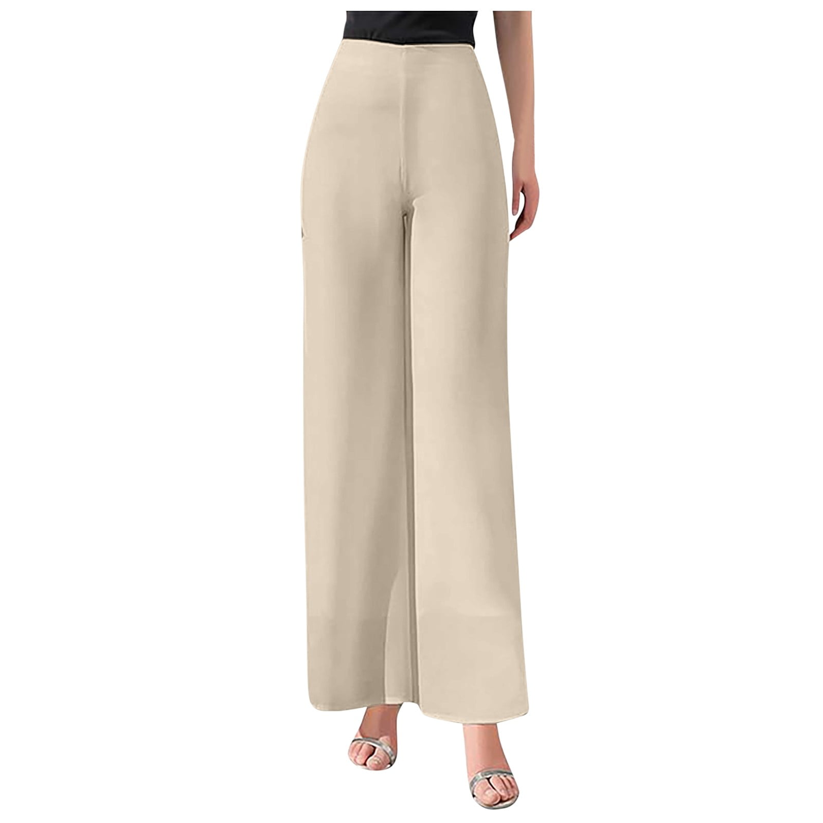 Akiihool Women's Relaxed Fit Pants Baggy Stretchy Wide Leg Trendy