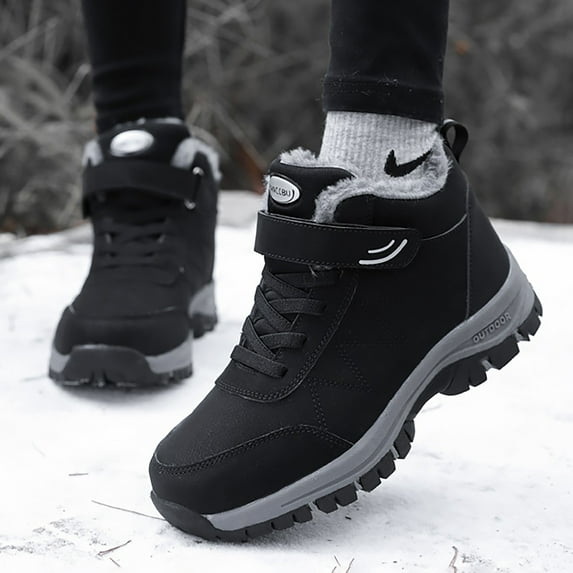 Akiihool Women's Snow Boots Fashion Women's Winter Boots Waterproof Snow Boots Snow Anti-Slip Boot for Outdoor (Black,6.5)