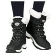 thumbnail image 1 of Akiihool Women's Snow Boots Women's Snow Winter Lace Up Flat Cute Outdoor Walking Shoes Non-Slip Shoes (Black,8), 1 of 5