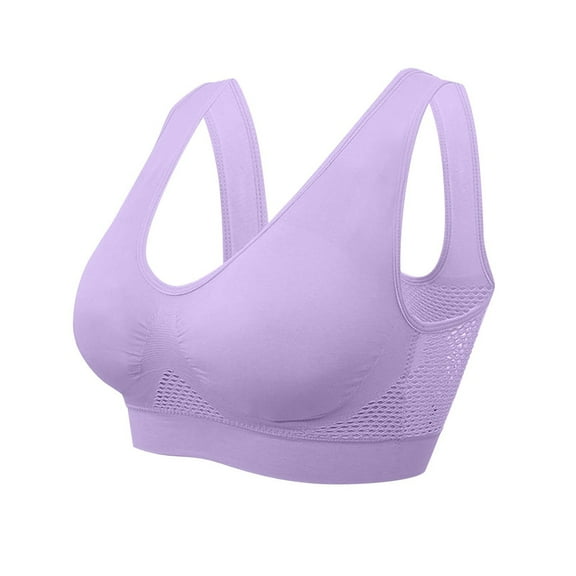 Akiihool Women's Sports Bras Sports Bras for Women Padded High Impact Seamless Criss Cross Back Workout Tops Gym Activewear Bra (Purple,3XL)