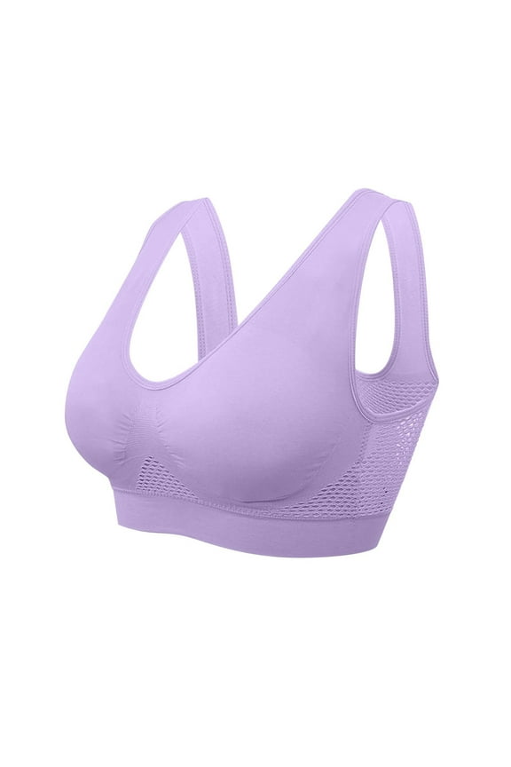 Women's Sports Bras Sports Bras for Women Padded High Impact Seamless Criss Cross Back Workout Tops Gym Activewear Bra (Purple,3XL)
