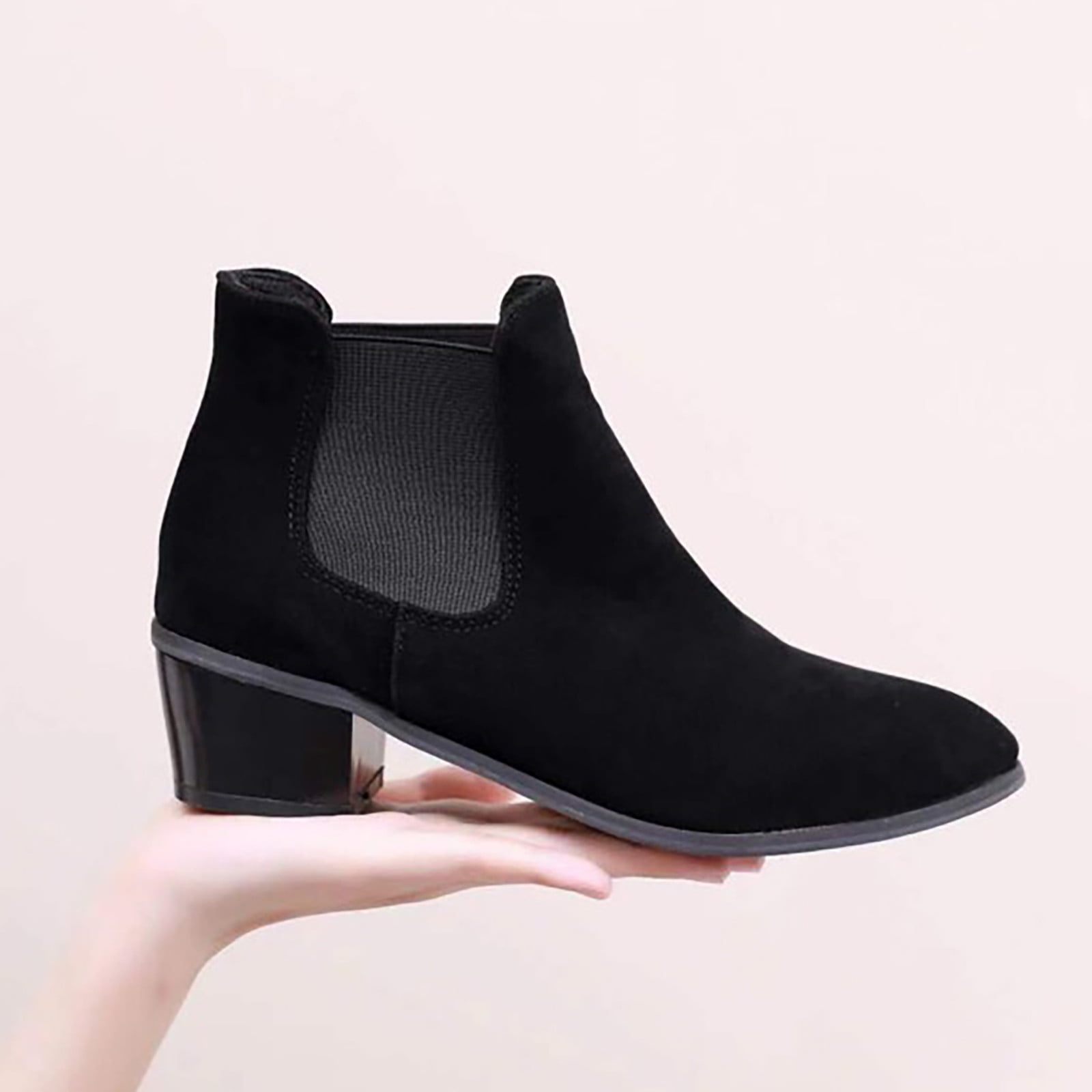 Black ankle snow boots deals