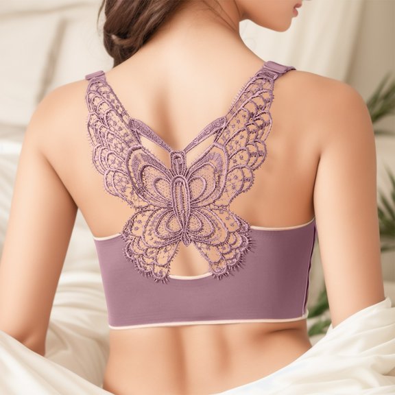 Akiihool Womens Bras Comfortable Plus Size Women's One Fab Fit Tailored Demi T Shirt Bra (Purple,3XL)