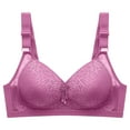 thumbnail image 1 of Akiihool Womens Bras Comfortable Plus Size Women's Posture Wireless Full Coverage Bra (Purple,46/105), 1 of 5