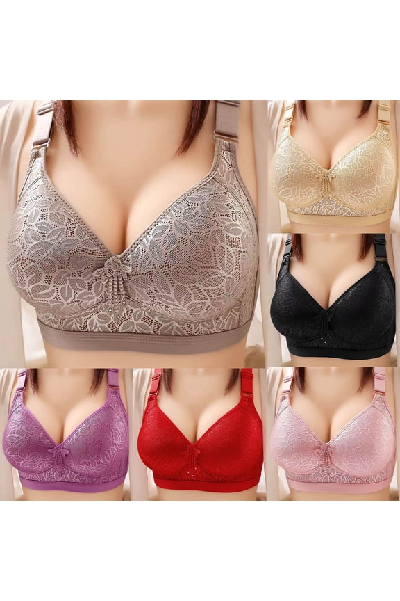 Womens Bras Comfortable Women's Bras Wireless Full Coverage Plus Size Minimizer Non Padded Comfort Soft Bra Multipack (Pink,46)