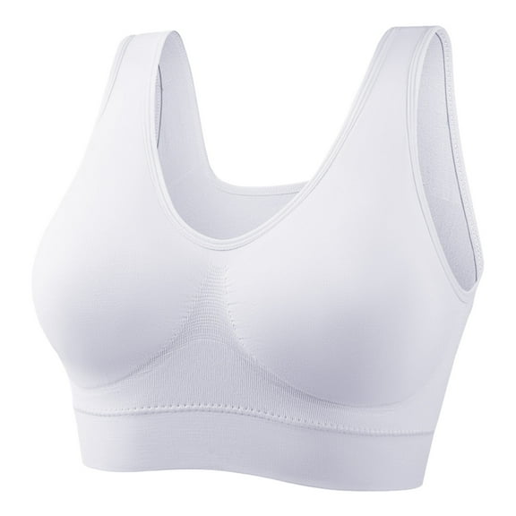 Akiihool Womens Bras Women's Racerback Compression Sports Bra, T Back Performance Sports Bra (White,S)