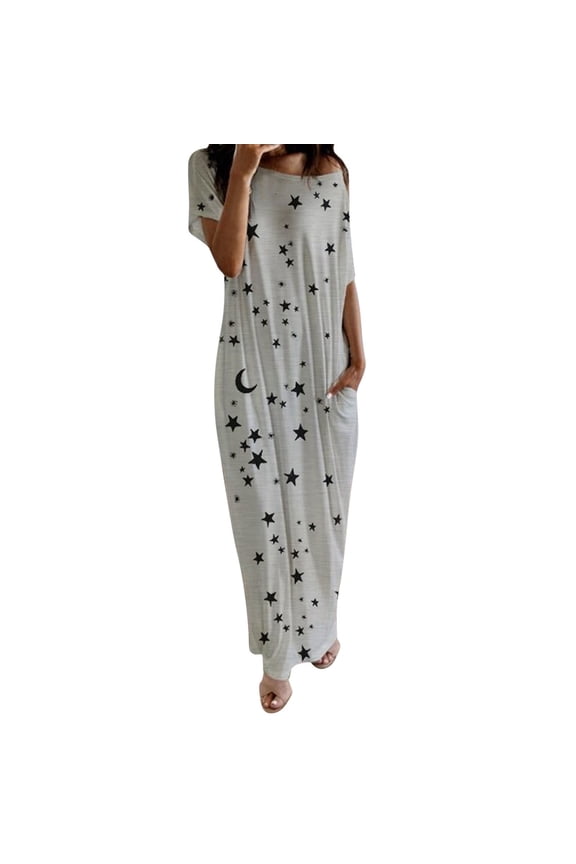 Womens Nightgown Nightgowns for Women Sleeveless Sleep Shirts Chemise Night Lingerie Dress (Grey,L)