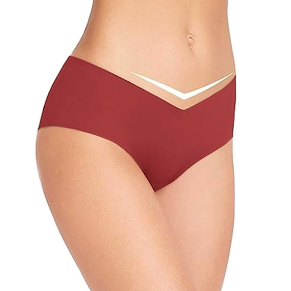 Akiihool Womens Panties Plus Size Women's Cotton High Leg Brief Underwear Available in Plus Size (Red,XL)