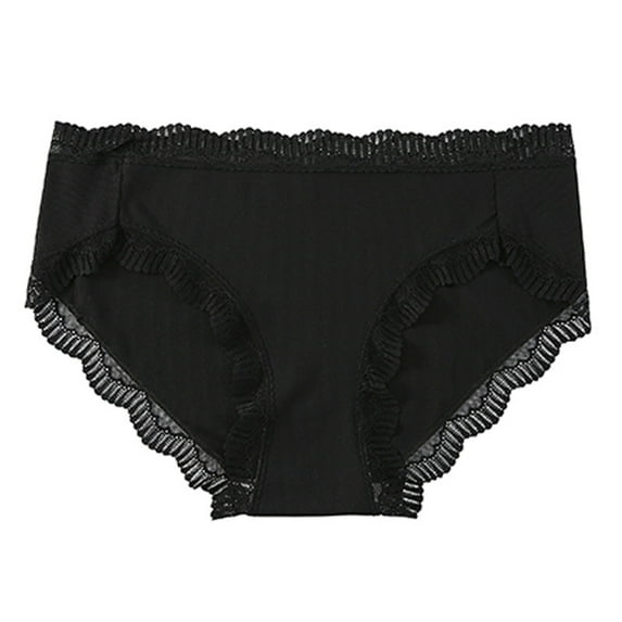 Akiihool Womens Panties Seamless Women's Illumination Hi Cut Panties Regular & Plus Size (Black,XXL)