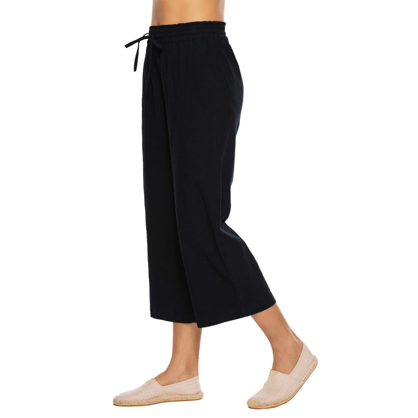 Akiihool Womens Pants Womens Yoga Pants with Pockets Straight Leg Loose ...