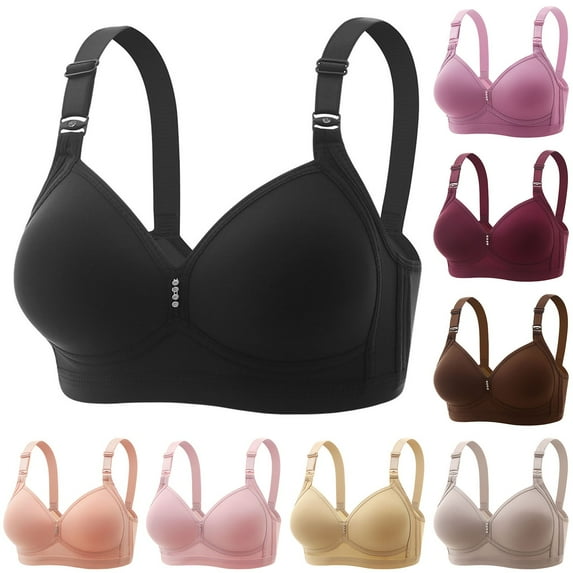 Akiihool Womens Plus Size Womens Bras Fashion Deep Cup Bra Hides Back Full Back Coverage Bra Bra with Shapewear Plus Size Push Up Sports Bra (Pink,32)