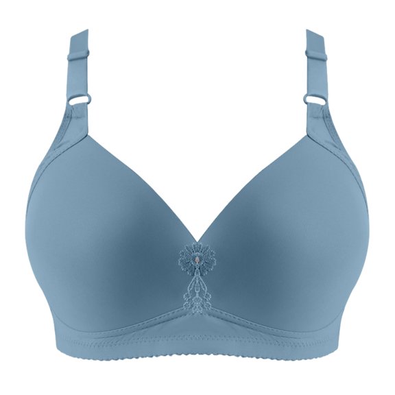 Akiihool Womens Plus Size Bras for Women Padded T Shirt Bras for Women Push Up Comfort Underwire Brassiere (Sky Blue,48)
