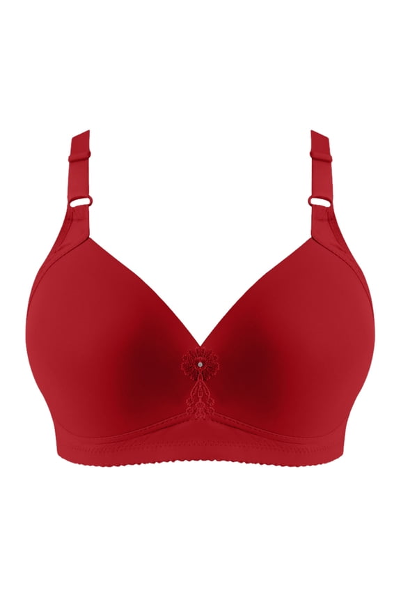 Womens Plus Size Women's Bras Women's Blissful Benefits Super Soft Wireless Lightly Lined Comfort Bra (Red,44)