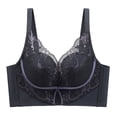 thumbnail image 1 of Akiihool Womens Plus Size Womens Bras Comfortable Women's Bralette Wireless Padded Bra Top Everyday Basic Deep V-Neck (Black,38/85), 1 of 2