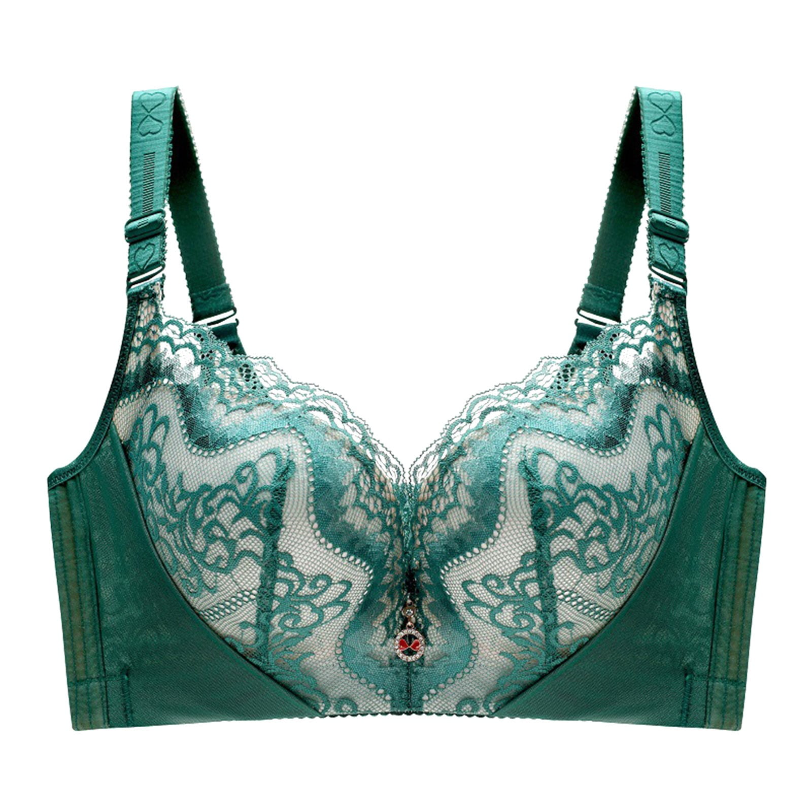 Bras for Women Lace Thin Cup Wireless High Side U Shape Seamless Comfort  Wireless Bra Size B-E 34-46,Dark Green,40/90C : : Clothing, Shoes  & Accessories