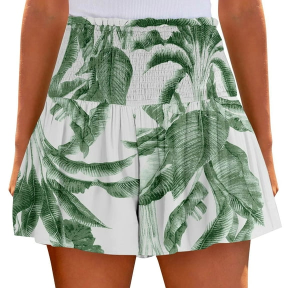 Akiihool Womens Shorts Women's Plus Size Pull on Bermuda Short (White,XXL)