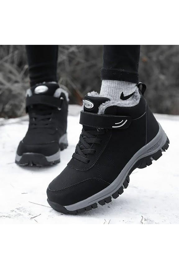Womens Snow Boots Fashion Women's Winter Boots Waterproof Snow Boots Walking Boots Warm Anti-Slip Ankle Hiking Skiing Boots (Black,9)
