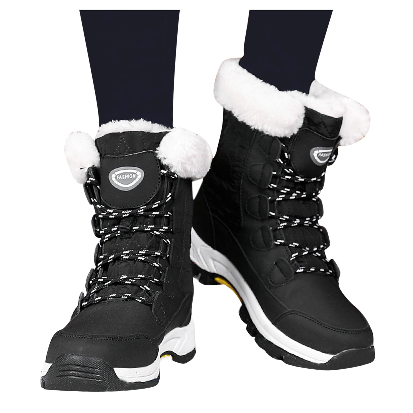 Akiihool Womens Snow Boots Wide Width Womens Warm Winter Snow Boots Waterproof Ankle Boots Snow