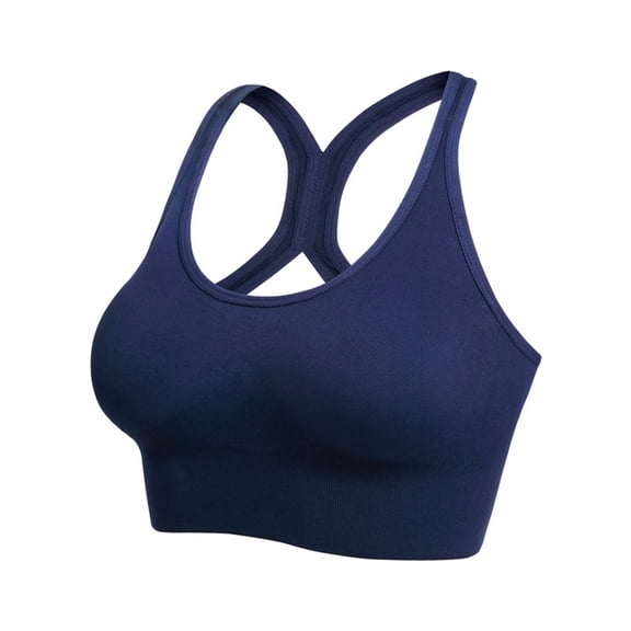 Akiihool Womens Sports Bras Plus Size Womens Compression Sports Bra, Racerback Sports Bra (Navy,M)