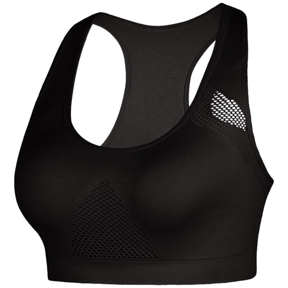 Akiihool Womens Sports Bras Womens Back Sports Bra Neck Padded Low Impact Workout Yoga Bra with Built in Bra (Black,XXL)