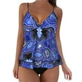 thumbnail image 1 of Akiihool Womens Swimsuits Plus Size Tankini Swimsuits for Women Blouson Swim Tops with Bikini Bottoms Two Piece Bathing Suits Double Up Swimwear (Blue,XXL), 1 of 5