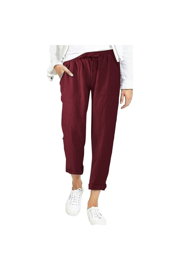 Womens Work Pants Womens Yoga Pants Pleated Wide Leg Loose Comfy Pants Workout for Women with Pockets (,M)