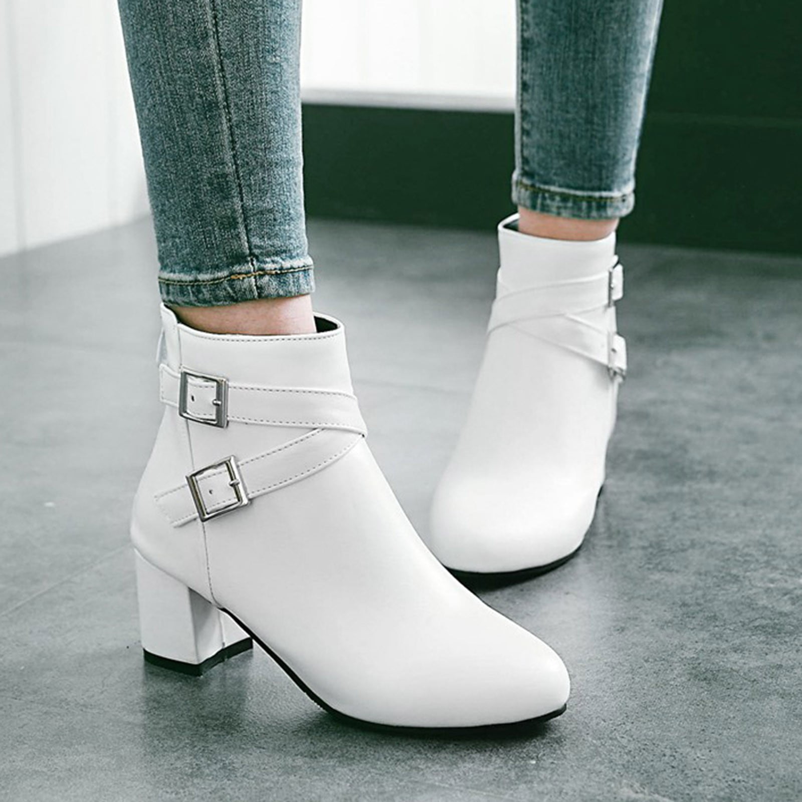 Roper Womens White Leather Betsy Open Toe Ankle Boots – The Western Company
