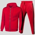 thumbnail image 1 of Akiihool Workout Sweatpant Set Mens Long Sets 2 Piece Outfits Winter Shirt and Sweatsuits Set Tracksuit (Red,S), 1 of 2